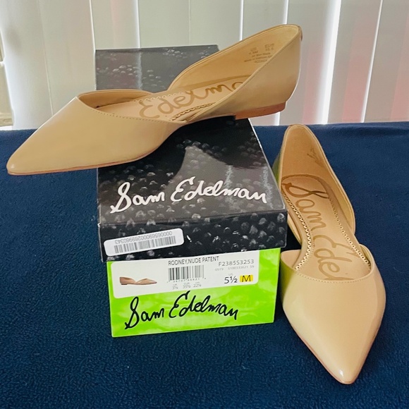 (NWT) Sam Edelman Rodney, Nude, Pointed Toe, Flats, D'Orsay, 5.5 - Picture 1 of 6